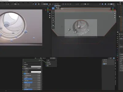 laboratory empty room with circular window 3D model