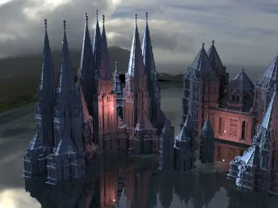 Dracula complete Castle with Towers Kit bash 3D 3D model