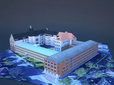 Oberlandesgericht Oldenburg Low-poly 3D model