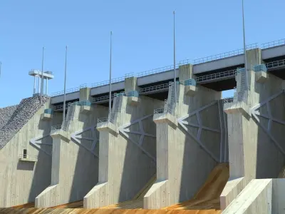 Wivenhoe Dam Low-poly 3D model