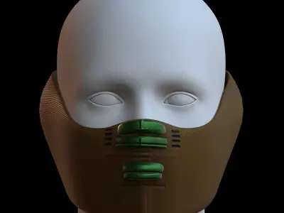 Gas mask helmet 3d model scifi Low-poly  Low-poly 3D model 261