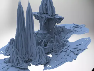 Underwater Coral Atlantis Towers 3D model