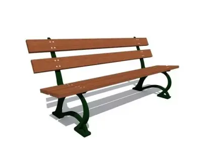 bench wooden park 3D model