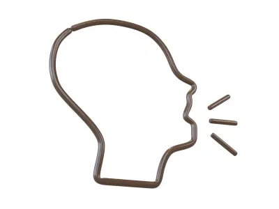 Neon Speaking Head v1 006 Low-poly 3D model