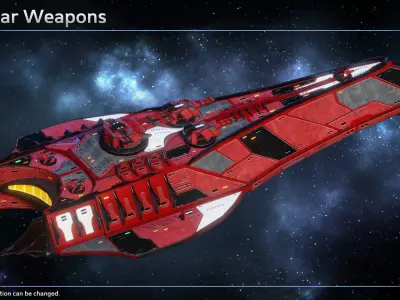 Spaceship Thaalian Empire Cruiser Low-poly 3D model
