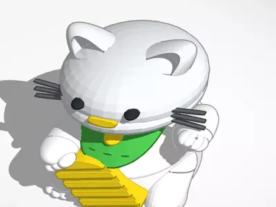 Japan Gorgeous Cat Low-poly 3D model