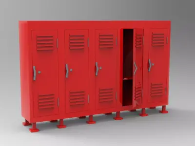 Lockers locker Low-poly 3D model