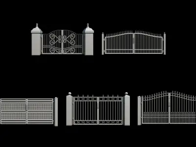 25 Iron Gate With UVs Vol 1 Low-poly 3D model