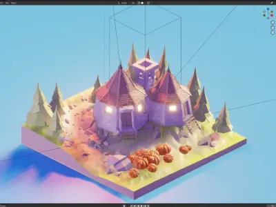 Isometric House  Low-poly 3D model