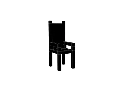 Voxel Chair v2 001 Low-poly 3D model