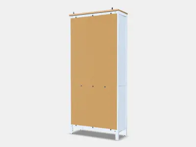 HEMNES Glass-door cabinet with 3 drawers 1 Low-poly 3D model