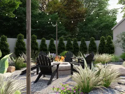3D Exterior Scene 3D model design garden and landscape 3D model 33