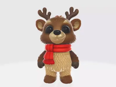 Winter Fawn Companion Character  Low-poly 3D model