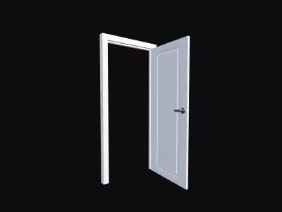 Classic White Interior Door 4K PBR Realistic 3D Model 3D model