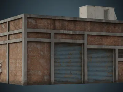 Industrial Building 1B Low-poly 3D model