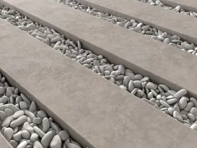 Paving long line plate pebble n1 3D model