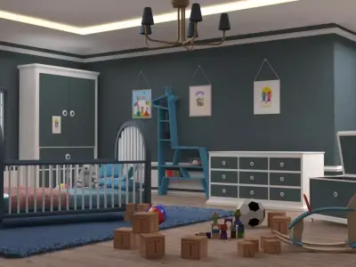 Baby Room 3D model Low-poly 3D model