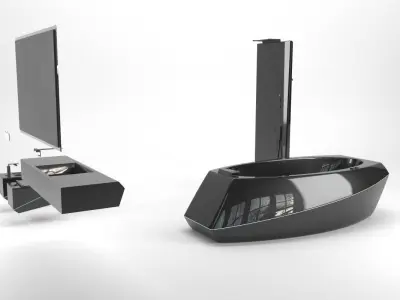 Futuristic Bathroom Furniture Set 3D model
