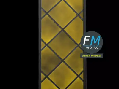 Medieval lattice window Low-poly 3D model