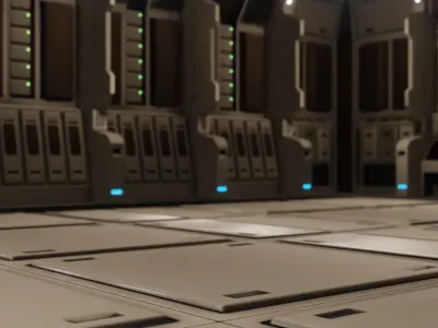 GAME-READY MODULAR SCI-FI CORRIDOR Low-poly 3D model
