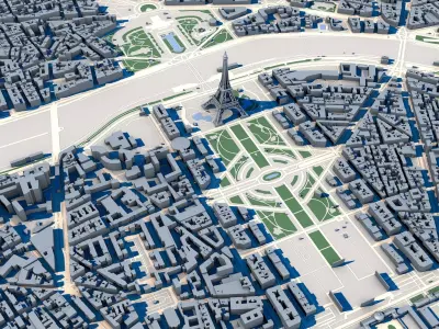 Cityscape Paris France 2 3D model