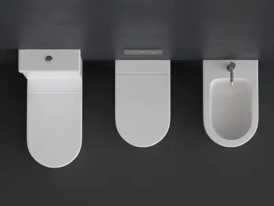 Ceramica Cielo Opera bidet and toilet Low-poly 3D model