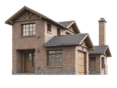 House Chalet SMA 01 Low-poly 3D model