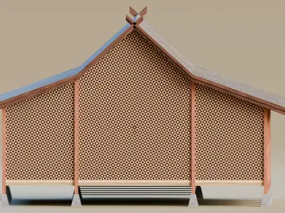 Traditional Houses - Rumah Sunda Capit Gunting Low-poly 3D model