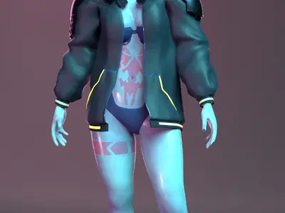 Cyberpunk Edrunners Rebecca T-pose 4K texture 3D model