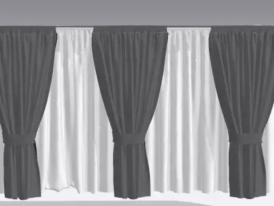 Curtain Low-poly 3D model