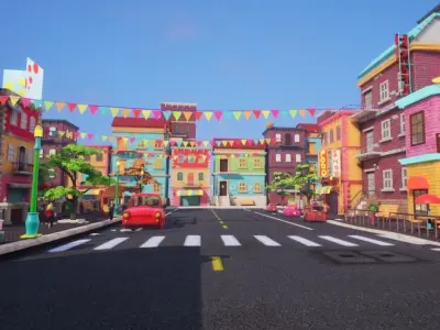 Asset - Cartoons - Background - Animation - Hight Poly Low-poly 3D model