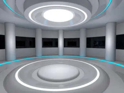 Sci Fi Room Low-poly 3D model 15