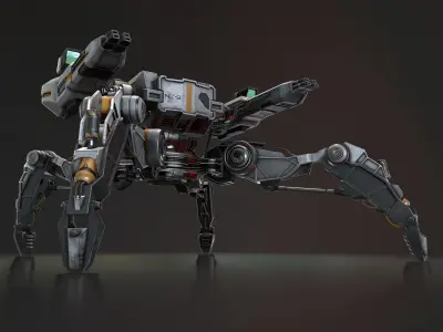 Sci-Fi Turret Low-poly 3D model