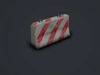 Concrete barrier Low-poly 3D model 20
