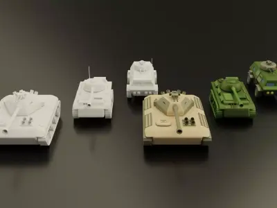 Army vehicles  Low-poly 3D model