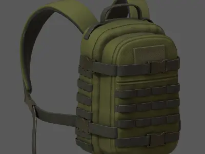 Backpack Camping military combat 3d model low poly  Low-poly 3D model