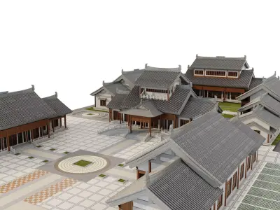 Japan Courtyard Complex 3D model