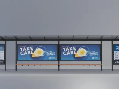 Bus station 3D model 3