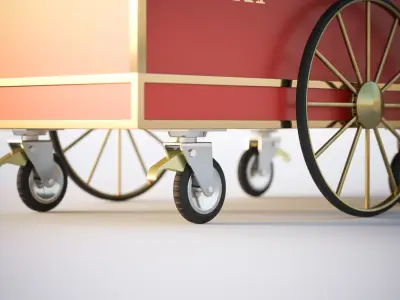 Mobile trolley for making popcorn 3D model