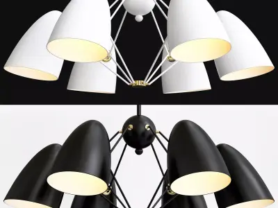 JLYLITE 6-Light Sputnik Black  White 3D model