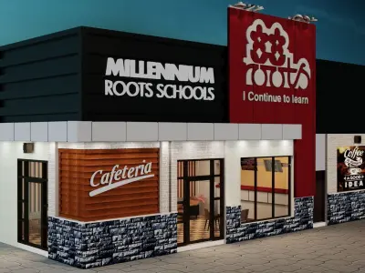 school cafeteria  exterior 3d model 3D model