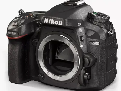 Nikon D7200 DSLR camera Low-poly 3D model