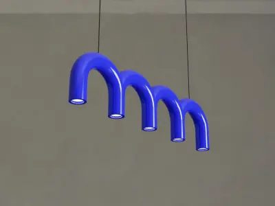 Arch Suspension Light modern ceiling lamp fully editable 3D model