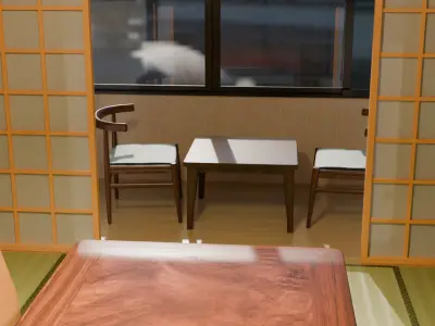 Japanese-style room Ume in a Ryokan 3D model