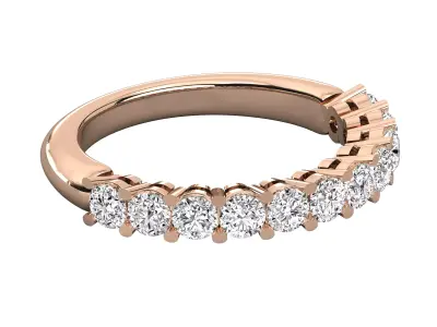 Shared Prong Round Diamond Eternity Band Ring CAD Design 3D print model