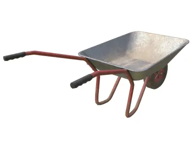 Game-ready Wheelbarrow dirty - Unity - HDRP - UE4 Low-poly 3D model