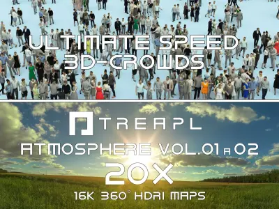 3D CROWDS ULTIMATE SPEED PEOPLE AND 20X HDRI SKY Texture