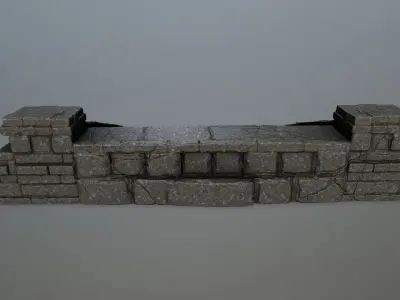 stair stone roof Low-poly 3D model
