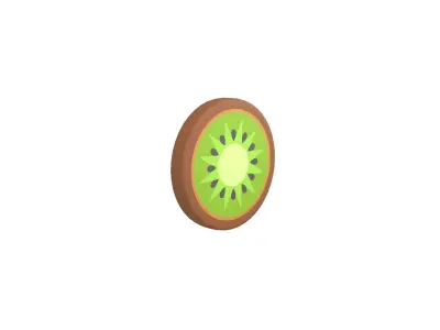 Cartoon Kiwi Slice v1 001 Low-poly 3D model