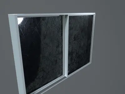 Double-Sliding Casement Window Low-poly 3D model